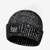 Black And White Speckled 37.5 Lightweight Pom Beanie