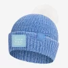 Soft Blue And White Speckled Lightweight 37.5 Pom Beanie