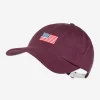 Burgundy American Flag Needlepoint Cap