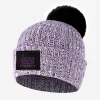Fall Twilight Pom Beanie (Black Leather Patch)