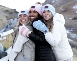 Blue Space Dye Mittens -Love Your Melon Blue Space Dye Mittens Model Crop