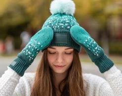 Hunter, Biscay Bay, And Seafoam Fair Isle Mittens -Love Your Melon Brandon Woller DSC01480 AnnaKoski Caryn 1year Expires8 8 22 BWoller