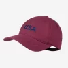 Burgundy Needlepoint USA Cap