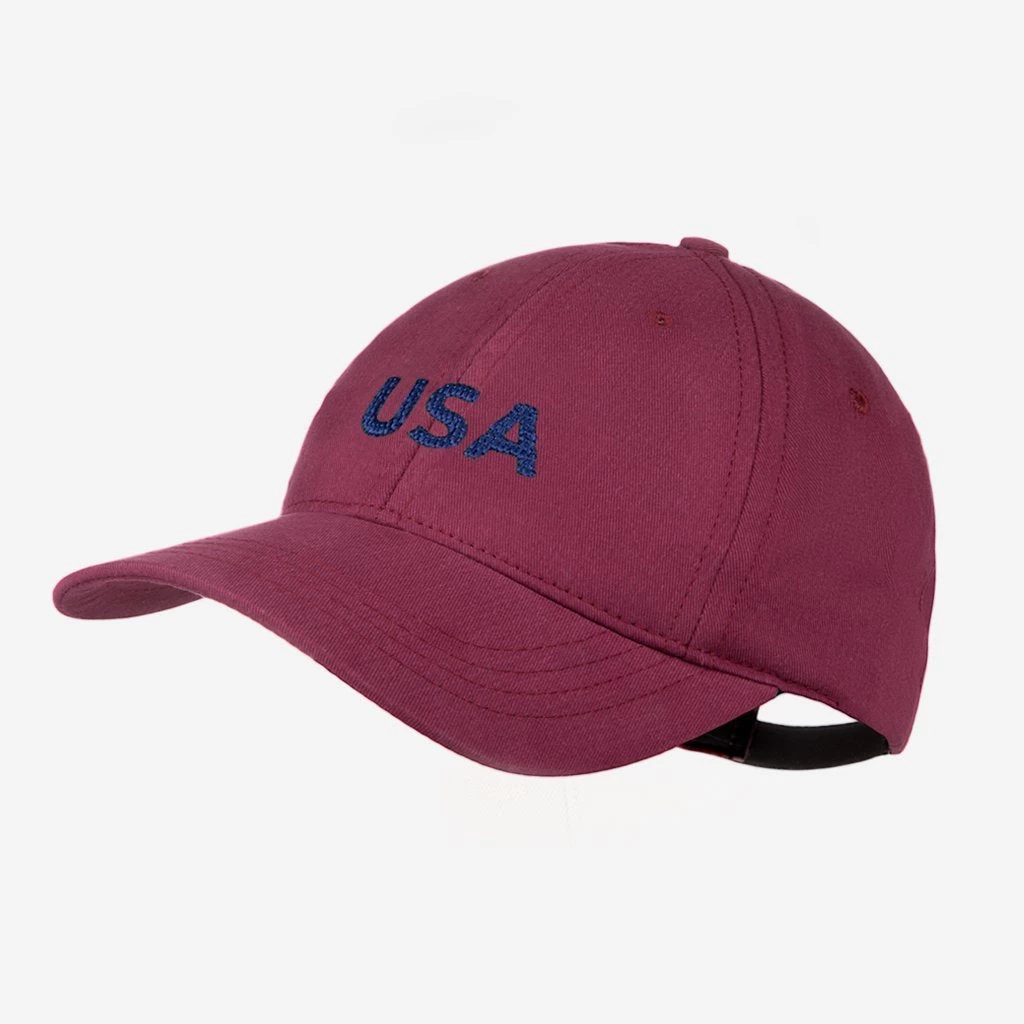 Burgundy Needlepoint USA Cap 1 Burgundy Needlepoint USA Cap