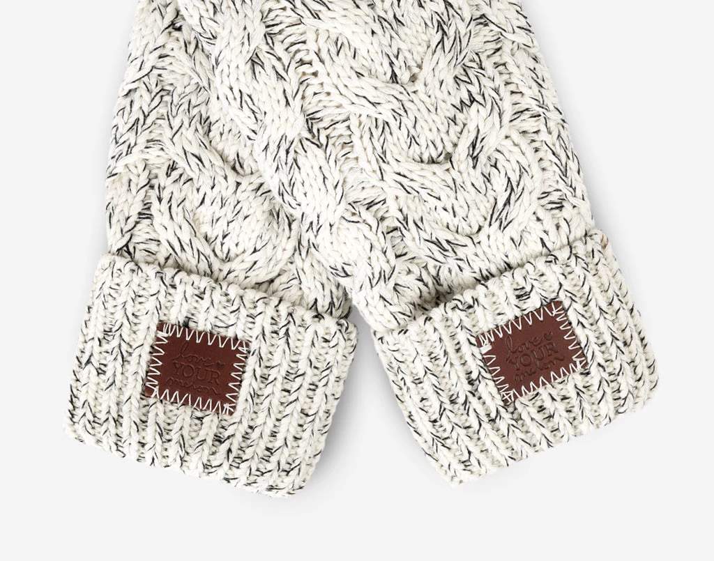 Black Speckled Cable Knit Mittens 2 Black Speckled Cable Knit Mittens - Image 2