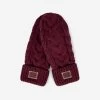 Burgundy Cable Knit Mittens