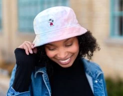 Snoopy Joe Cool Rainbow Tie Dye Bucket Hat -Love Your Melon DSC04484 Larisa Eleanor BrandonWoller