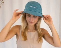 Teal Linen Bucket Hat -Love Your Melon DSC06779 2