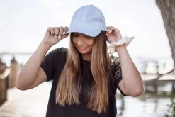 Blue Seersucker Cap -Love Your Melon Elise Webb 5C4A8896