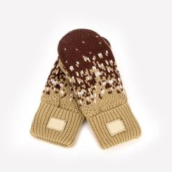 Hemp, Chocolate, And Natural Fair Isle Mittens