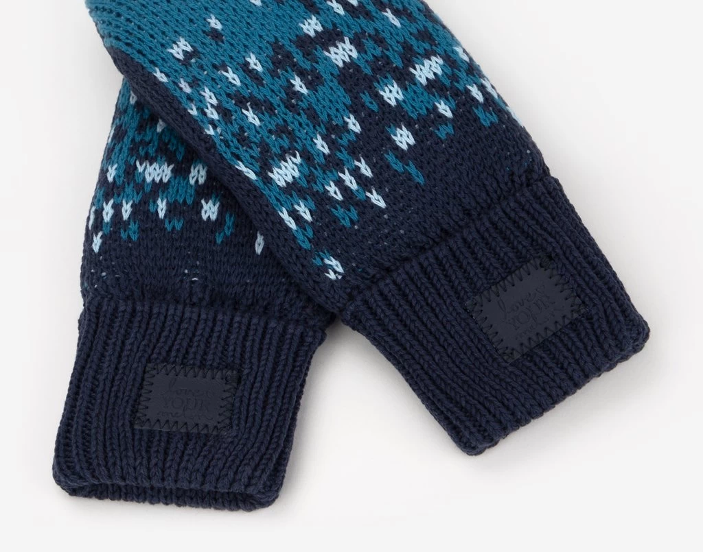 Navy, Teal, And Light Blue Fair Isle Mittens 2 Navy, Teal, And Light Blue Fair Isle Mittens - Image 2