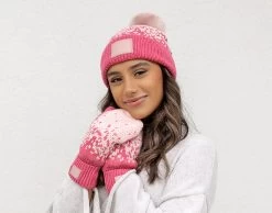 Rose, Natural, Blush Fair Isle Mittens 5 Rose, Natural, Blush Fair Isle Mittens -Love Your Melon FIMITSM005 C