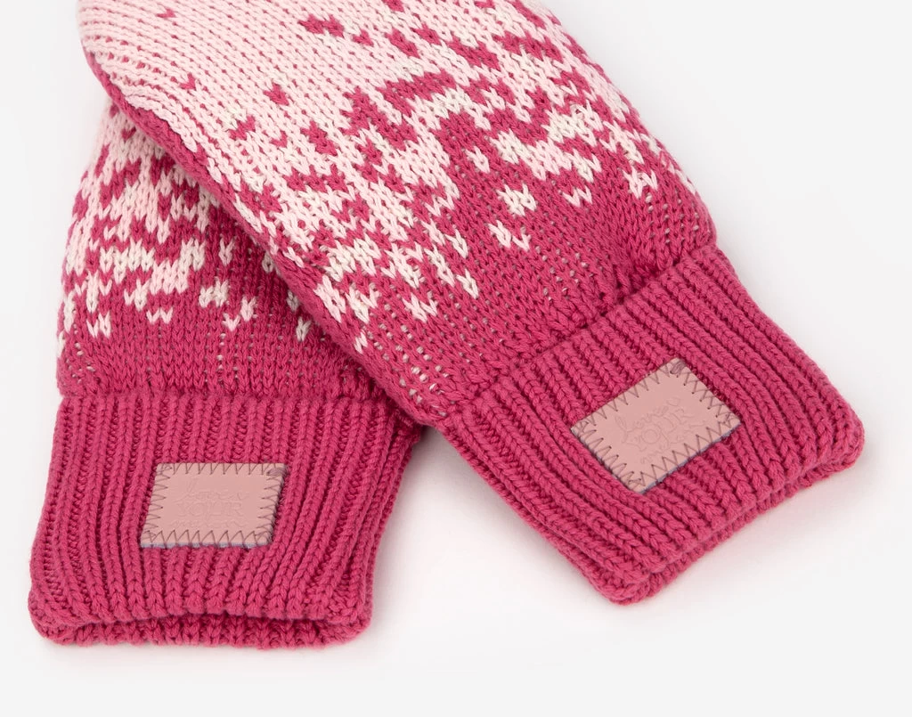 Rose, Natural, Blush Fair Isle Mittens 2 Rose, Natural, Blush Fair Isle Mittens - Image 2