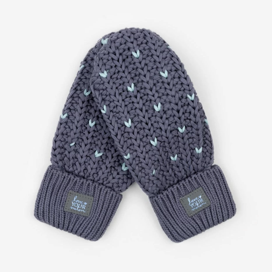 Light Charcoal And Light Blue Fair Isle Hearts Mittens 1 Light Charcoal And Light Blue Fair Isle Hearts Mittens