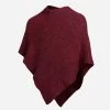 Burgundy Metallic Gold Yarn Knit Shawl