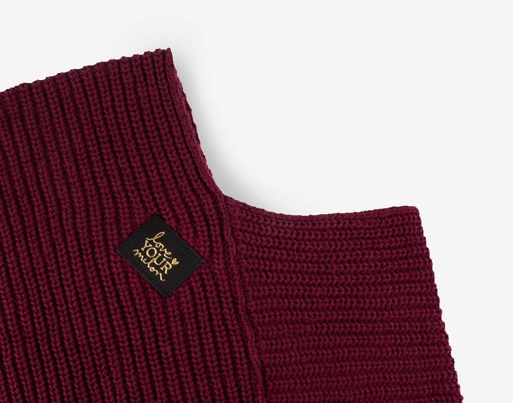 Burgundy Gold Foil Knit Shawl 2 Burgundy Gold Foil Knit Shawl - Image 2