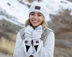 Moonrock Space Dye Mittens -Love Your Melon Gray Space Dye Beanie Model Crop daf7a223 b205 4a4e 9c6c aa870f4c3a61