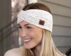 Gray Speckled Criss-Cross Headband -Love Your Melon Gray Speckled Criss Cross Headband Knit Accessories