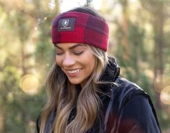 Gryffindor™ Buffalo Check Headband -Love Your Melon Gryffindor Buffalo Check Headband Model Crop