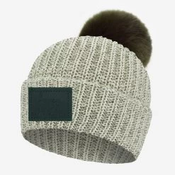 Army Green Speckled Pom Beanie