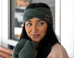 Hunter Green Criss-Cross Headband -Love Your Melon Hunter Green Criss Cross Headband Knit Accessories
