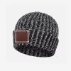 Kids Black And White Speckled Cuffed Beanie