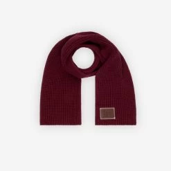 Kids Burgundy Flat Knit Scarf