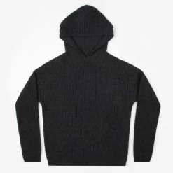 Dark Charcoal Knit Hoodie