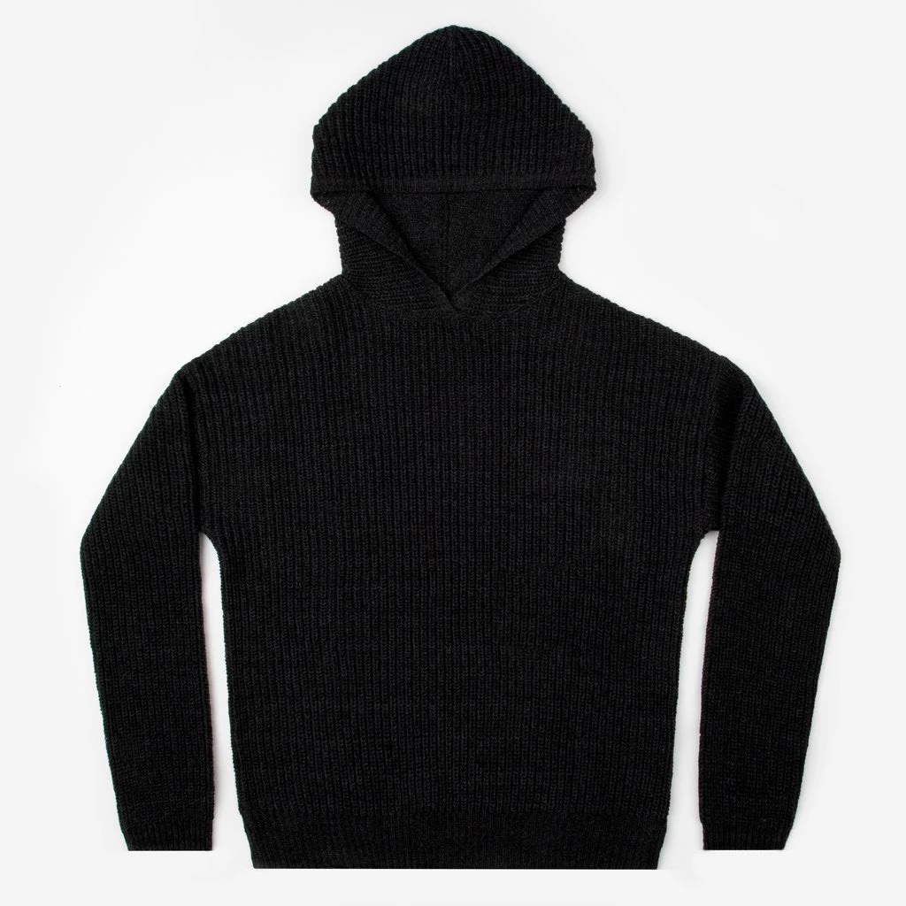 Black Knit Hoodie 1 Black Knit Hoodie