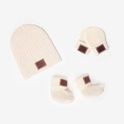 Baby’s First Beanie Bundle: White Speckled
