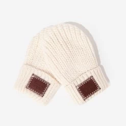 Toddler White Speckled Mittens