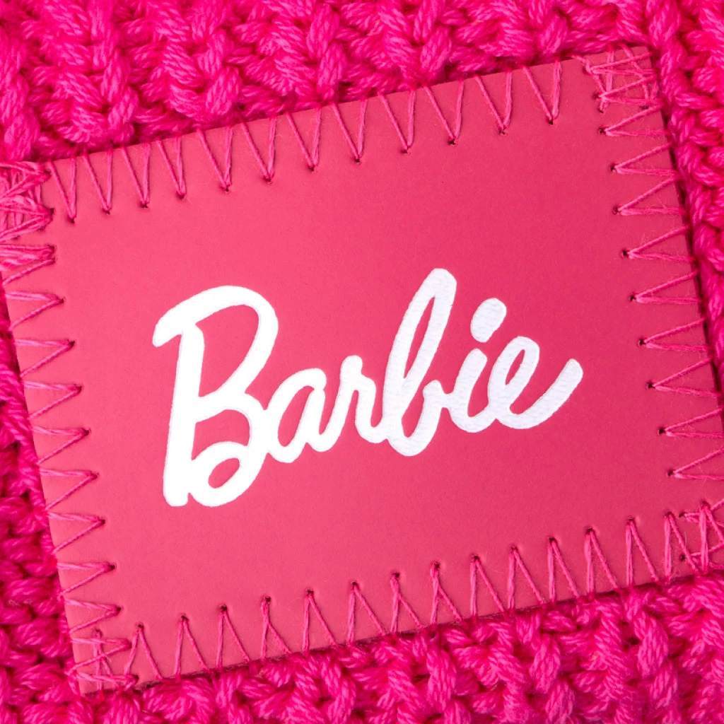 Barbie™ Hot Pink Pearled Knit Mittens 2 Barbie™ Hot Pink Pearled Knit Mittens - Image 2