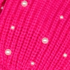 Barbie™ Hot Pink Pearled Knit Mittens 7 Barbie™ Hot Pink Pearled Knit Mittens -Love Your Melon LYM.Barbie.Winter.2023.eCom .Adult .Pearl .Mitten.Magenta.PDP .3