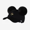 Minnie Mouse Black Gold Foil Hero Cap With Pom Ears