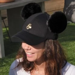 Minnie Mouse Black Gold Foil Hero Cap With Pom Ears -Love Your Melon LYM.Disney.Fall .Classics.2023.eCom .Adults.Minnie.Hero .Cap .PDP .4