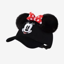 Minnie Mouse Kids Black Hero Cap With Pom Ears