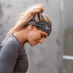 Dark Charcoal And Light Gray Speckled Hero Headband -Love Your Melon LYM.Hero .Headband.eCom .Charcoal.Speck .5