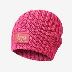 Neon Pink Rose Foil Beanie