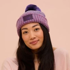 Deep Purple And Pink Space Dye Pom Beanie 6 Deep Purple And Pink Space Dye Pom Beanie -Love Your Melon LYM.NorthernLights.eCom .SPACEPOM.DeepPurpleandPink.PDP .3