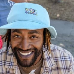 Peanuts Sterling Blue And Light Blue Speckled Hero Bucket Hat -Love Your Melon LYM.eCom .Peanuts.Hero .Bucket.LightBlue.PDP .3