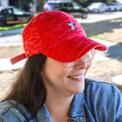 Snoopy Red And Coral Speckled Hero Cap -Love Your Melon LYM.eCom .Peanuts.Hero .Cap .Snoopy.Red .Speck .PDP .3 1