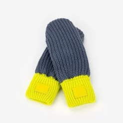 Light Charcoal And Chartreuse Mittens