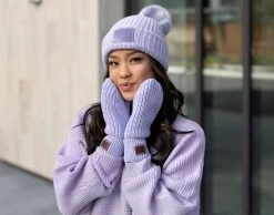 Light Purple Mittens -Love Your Melon Light Purple Mittens Model Crop