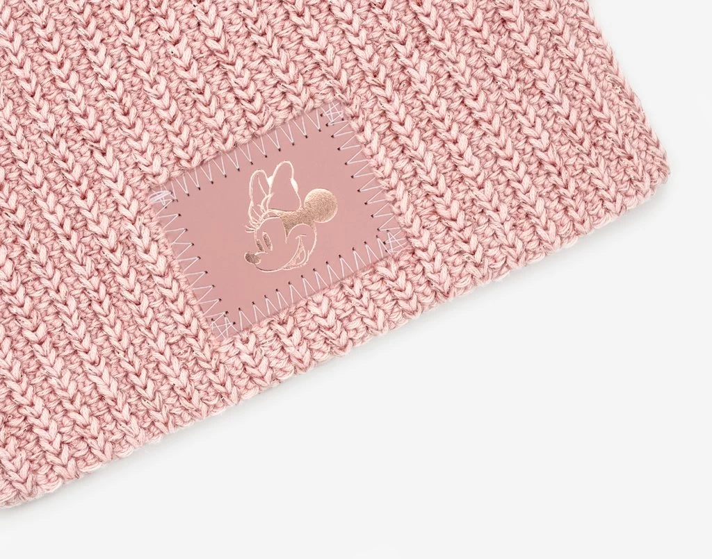 Minnie Mouse Rose Gold Blush And Metallic Rose Gold Yarn Beanie 2 Minnie Mouse Rose Gold Blush And Metallic Rose Gold Yarn Beanie - Image 2
