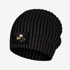 Mickey Mouse Brushed Metallic Black Beanie