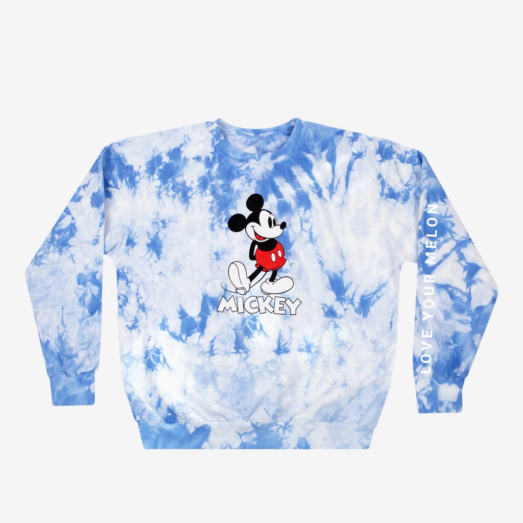 Mickey Mouse Blue Tie Dye Crew Neck 1 Mickey Mouse Blue Tie Dye Crew Neck