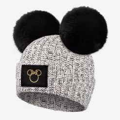 Minnie Mouse Black Speckled Gold Foil Cut Out Kids Double Pom