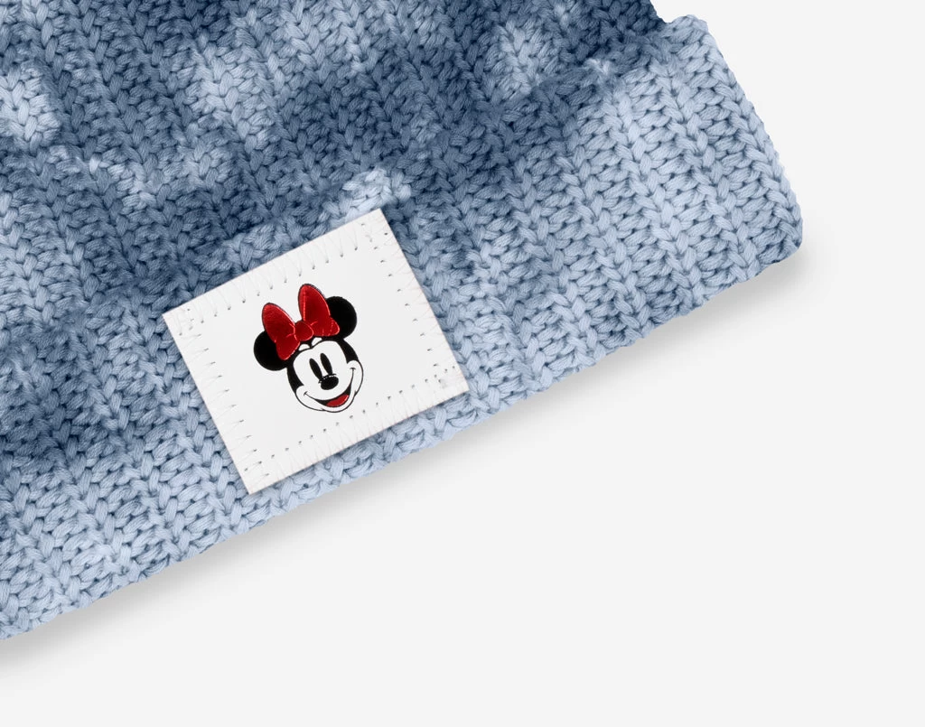 Minnie Mouse Gray Tie Dye Double Pom Beanie 2 Minnie Mouse Gray Tie Dye Double Pom Beanie - Image 2