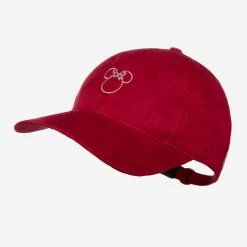 Minnie Mouse Outline Pink Metallic Cinnamon Suede Cap
