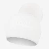 White Mega Pom Beanie
